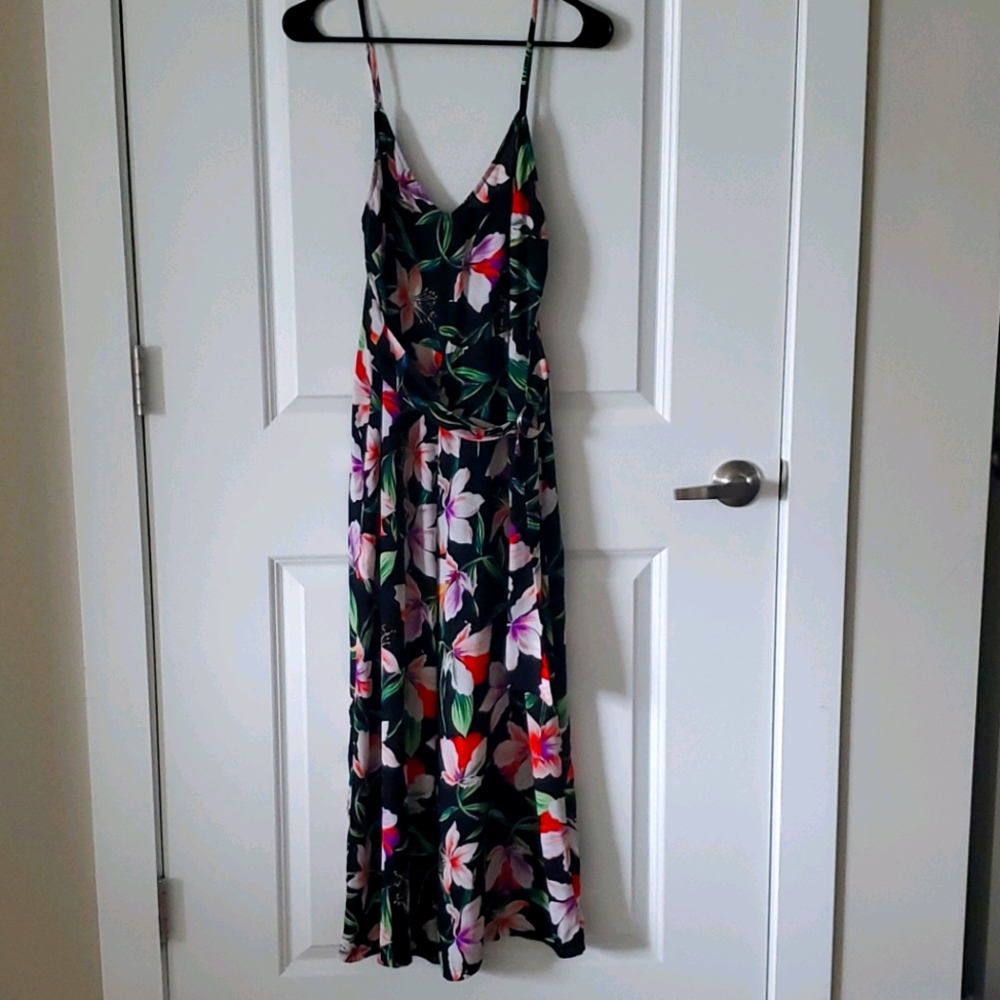 LUSH | Tropical Floral Black Jumpsuit